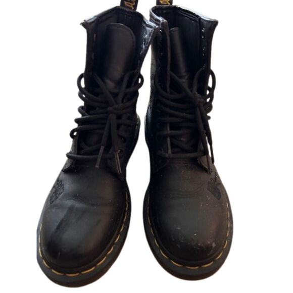 Dr Martens Women's 1460 Vonda Mono Boot Size 36 (5US) Black Embroidered Flowers - Picture 8 of 11